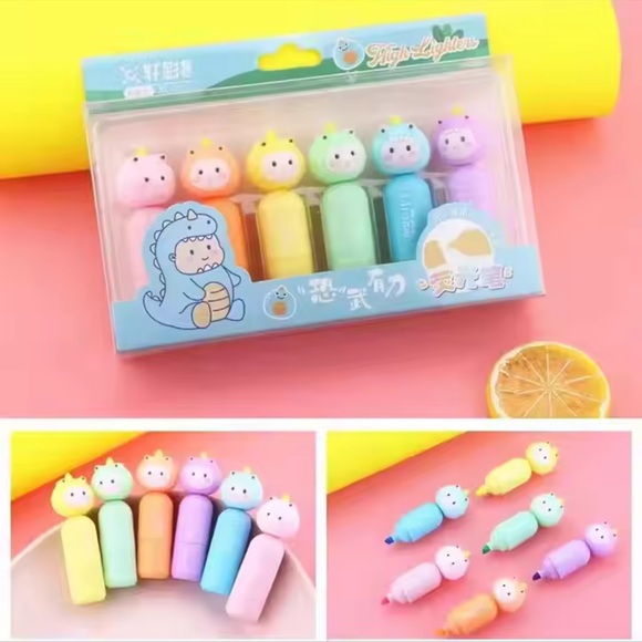 Colorful Dinosaur Highlighters Set - Picture 1 of 1